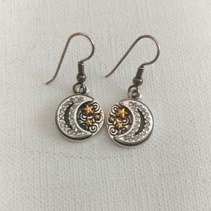 Brighton Moon and Stars Silver and Gold Earrings